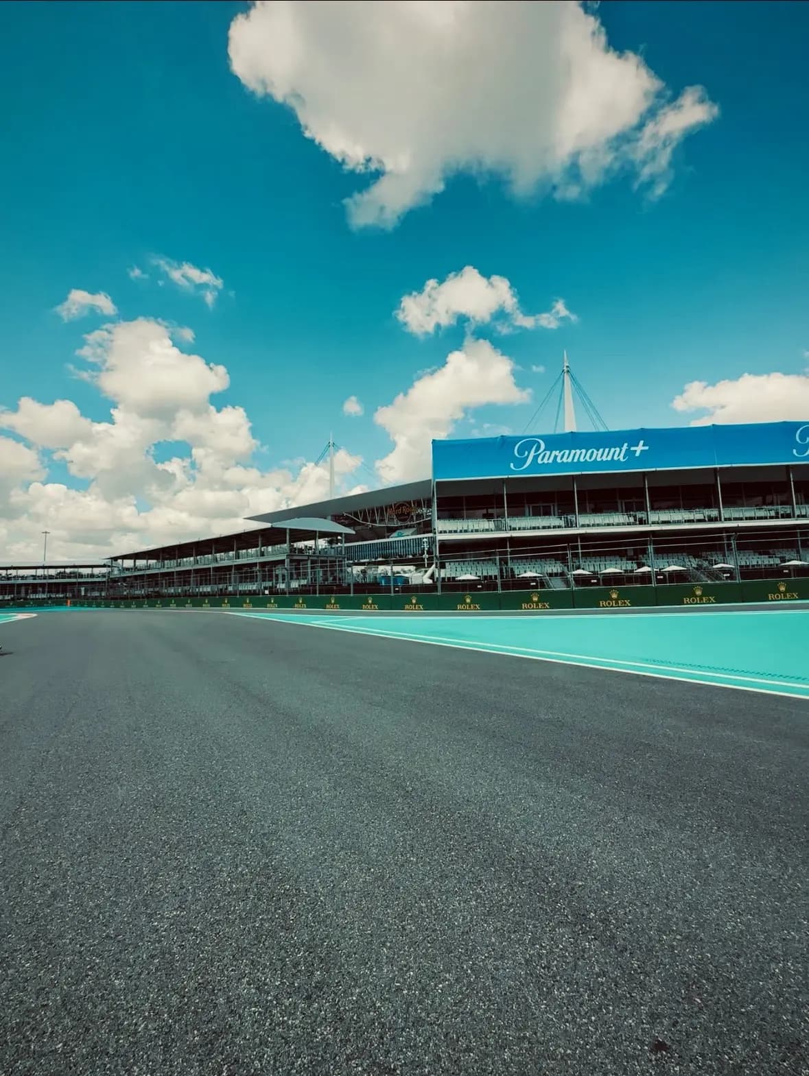Miami Grand Prix circuit on race day — Paramount grandstand.